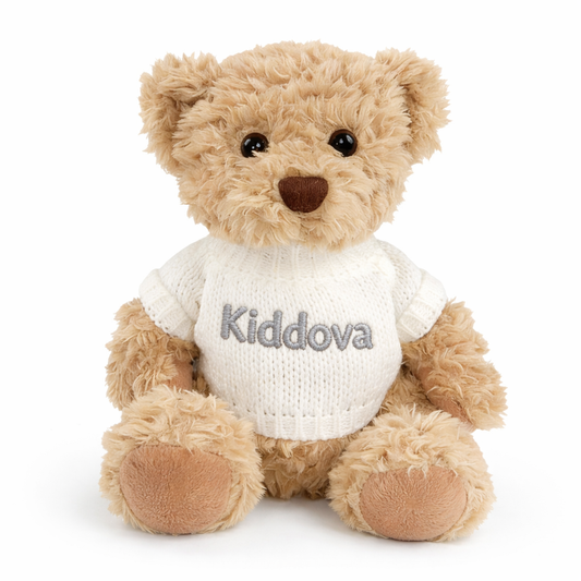 Kiddova Personalised Teddy Bear – Soft Plush Baby Gift with Custom Name Embroidery