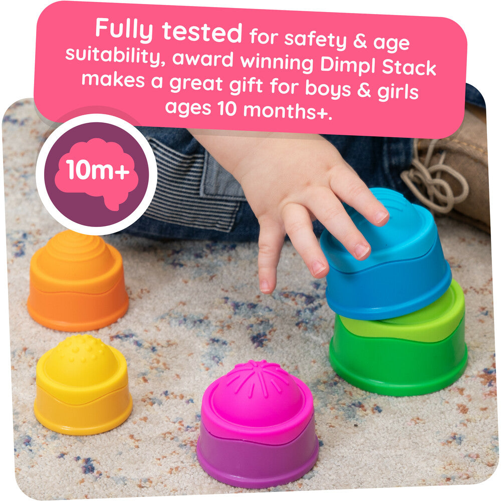 Little Brainies – Dimpl Stack | Sensory Stacking Toy with Pop Bubbles for Babies & Toddlers