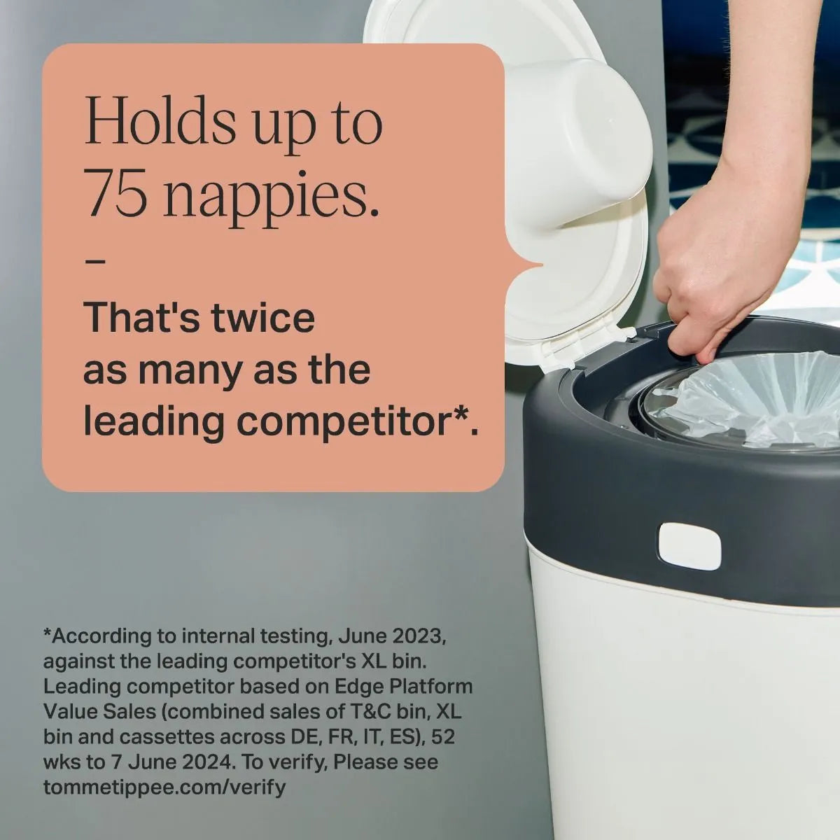 🍼 Tommee Tippee Twist & Click XL Nappy Disposal Bin – Large Capacity Odour Control